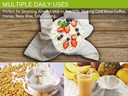 Olicity Cheese Cloths, 6PCS, Grade 100,20x20Inch Hemmed Cheese Cloth Fabric Reusable Fine Mesh Cloth, 100% Cotton Unbleached Precut Muslin Cheesecloth for Straining, Cooking, Yogurt, Juicing