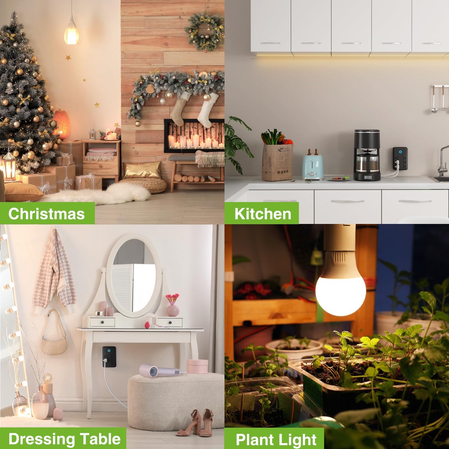 GHome Smart Plug Outlet Extender, Surge Protector with 3 Individually Controlled Smart Power Strips and 3 Smart USB Ports, Smart Plugs that Works with Alexa Google Home, Smart Outlet, 15A/1800W, Black