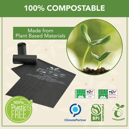 Portable Toilet Replacement Bags | 20 Liners, 8 Gallon 100% Compostable for Camping | OK Compost Home Certified, Plastic Free