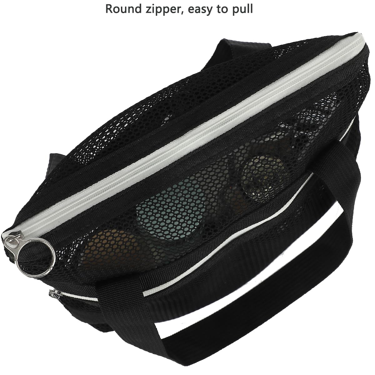 GYEUKHAM Mesh Shower Caddy Portable Shower Bag for Travel, Gym, Camping – Quick-Dry Hanging Toiletry Organizer with Zipper Pockets for Bathroom Essentials,Black