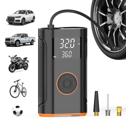 (New Upgrade) ZSX Tire Inflator Portable Air Compressor-160 PSI Air Pump with Memory Function, Electric Bike Pump with Tire Pressure Gauge, Tire Inflator for Car, Gifts for Men Husband Father