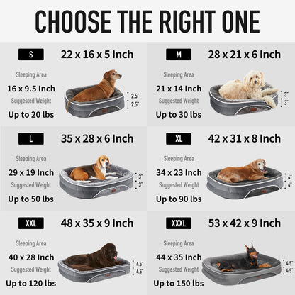 OhGeni Orthopedic Dog Couch Pet Sofa Large Sized Cat Beds with Comfort Foam Support, Soft Comfortable Fabric, Machine Washable Waterproof Removable Cover, 35-Inch (Gray)