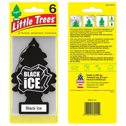 LITTLE TREES Air Fresheners Car Air Freshener. Hanging Tree Provides Long Lasting Scent for Auto or Home. Black Ice, 24 Air Fresheners