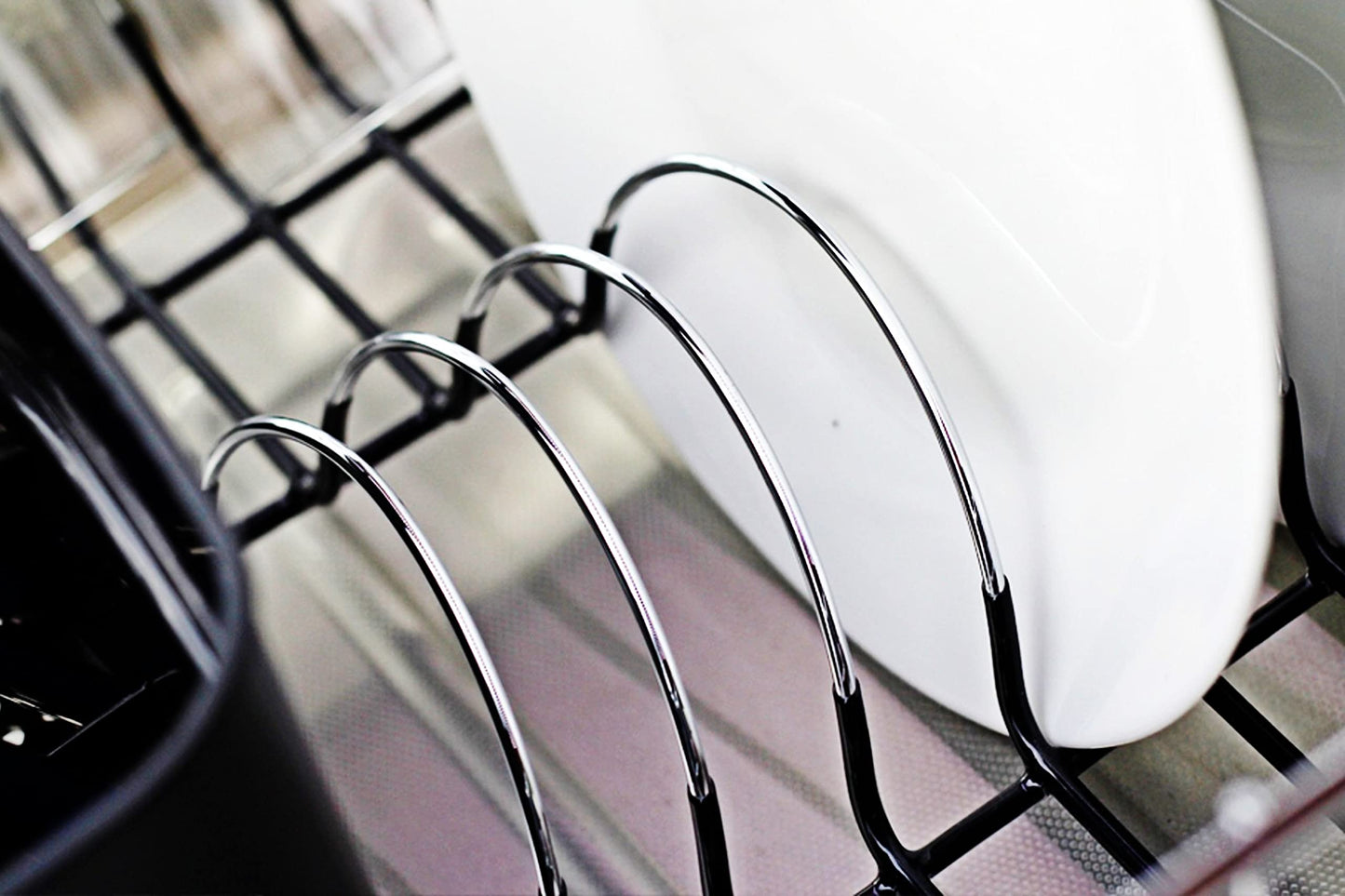 Neat-O Deluxe Chrome-Plated Steel Small Dish Drainers (Black)