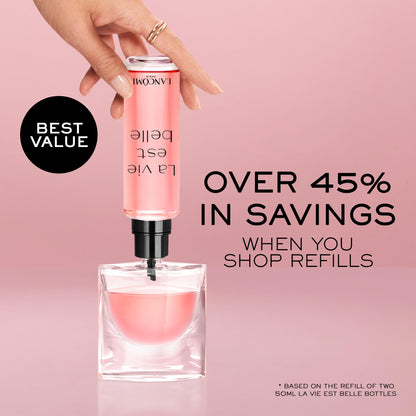 Lancôme La Vie Est Belle Eau de Parfum - Long Lasting Fragrance with Notes of Iris, Earthy Patchouli, Warm Vanilla & Spun Sugar - Floral & Sweet Women's Perfume, 0.34 Fl Oz