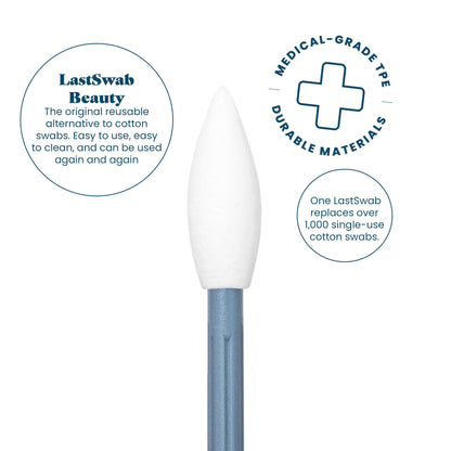 LastSwab® Reusable Cotton Swabs for Gentle and Eco-Friendly Beauty Routines - The Sustainable Alternative to Single-Use Q Tips - Zero Waste & Easy to Clean - Comes with a Convenient Travel Case Holder