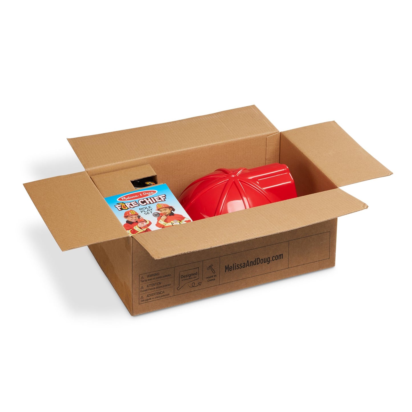 Melissa & Doug Fire Chief Role Play Costume Dress-Up Set, Pretend Play Firefighter Outfit with Realistic Accessories for Kids and Toddlers Ages 3+