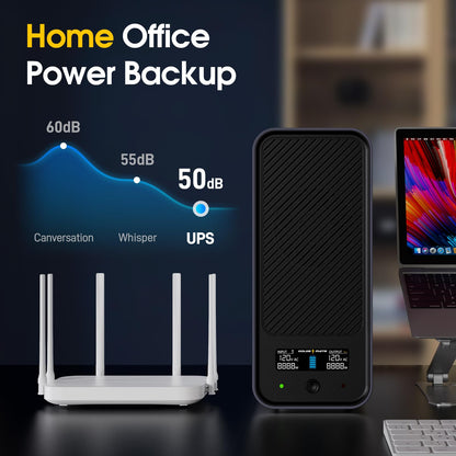 GOLDENMATE 1000VA/800W Lithium UPS Battery Backup & Surge Protector, Backup Battery Power Supply with LiFePO4 Batteries(230.4 Wh), Sinewave UPS System, 10 Years Lifespan, 8 Ports, LCD Display, Gray