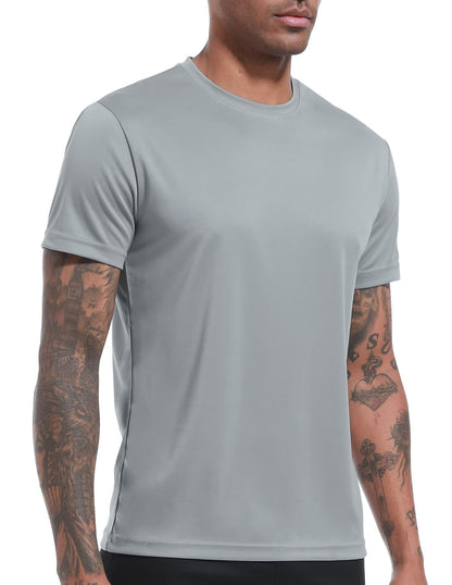 OYGSieg 6 Pack Workout Shirts for Men Short Sleeve Athletic Active Tops Quick Dry Crew Neck T Shirt for Running XL