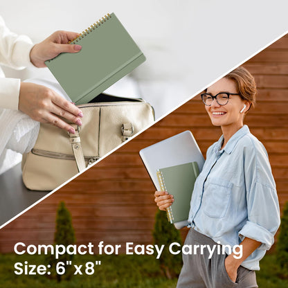 Lined Spiral Journal Notebook for Women & Men, 140 Pages, College Ruled Hardcover Notebook for Work & Note Taking, Journals for Writing, A5(6"x8") - Green