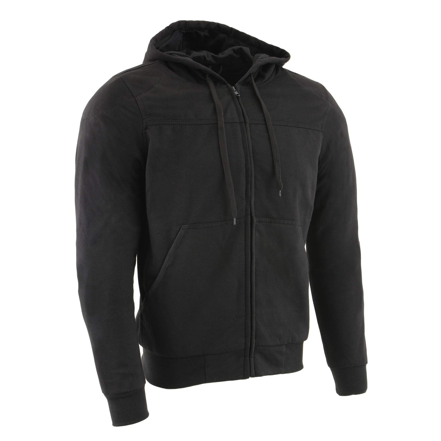 Milwaukee Leather MPM1788 Men's Black CE Approved Armored Riding Hoodie Sweater w/Aramid by DuPont Fibers - Medium