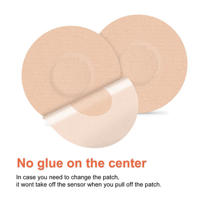 HONYOU Libre 2 Sensor Covers & Lingo CGM Waterproof & Sweat-Proof Adhesive for 14 Days, Pre-Cut Flexible Tape Without Hole, Freestyle & Medtronic Guardian Glucose Monitor Patches, 30 Pack, Tan