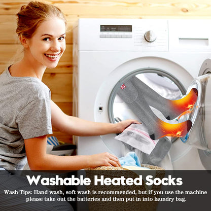 Heated Socks Men's Rechargeable Electric Winter Socks Battery Powered Cold Weather Sox Washable Arthritis Feet Warmer for Winter Skiing Hunting Camping Oudoot Work