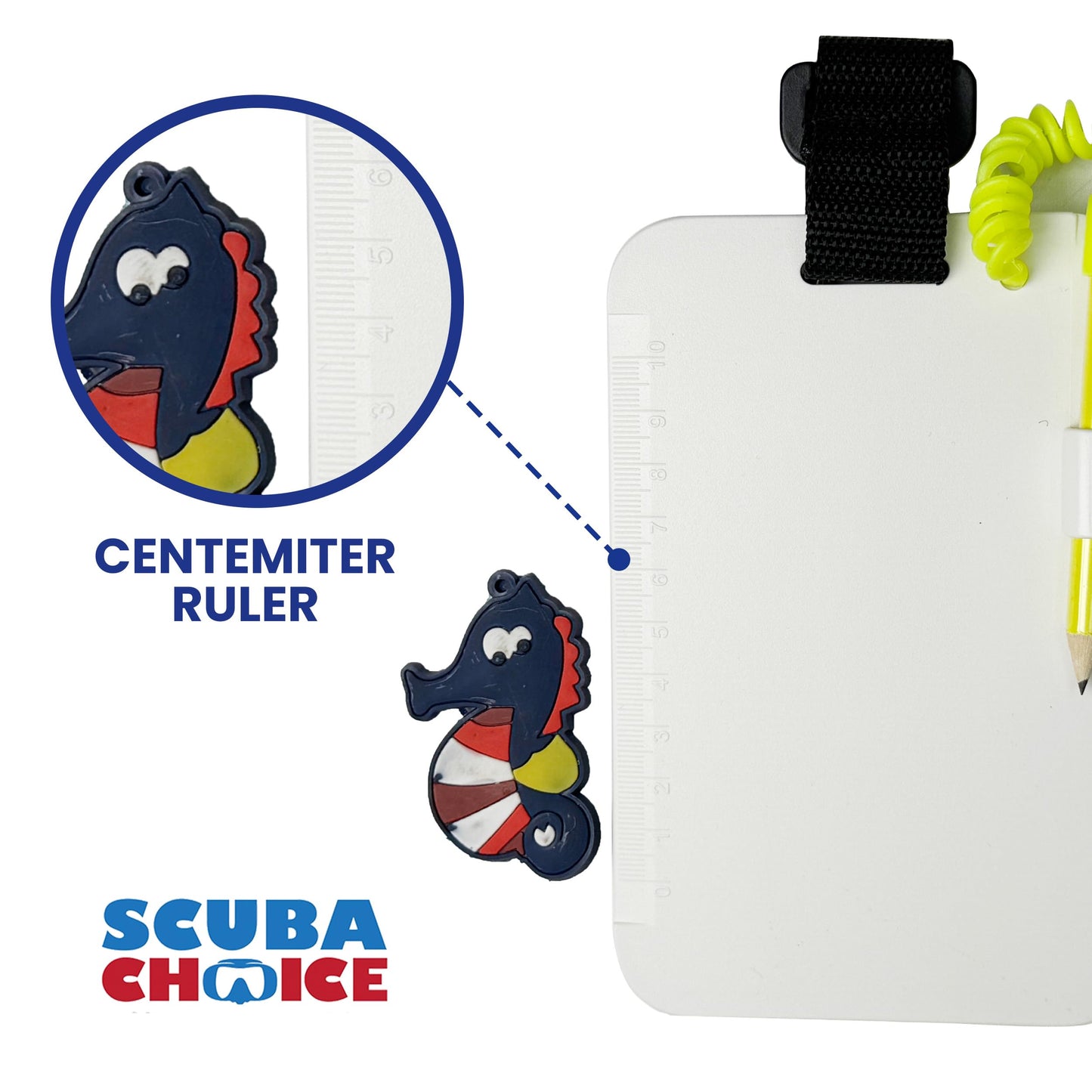 Scuba Choice 6" x 4" Diving Slate with Clip & Graphite Pencil – Waterproof Reusable Underwater Writing Pad for Scuba Diving, Snorkeling, Freediving and Diving Lessons