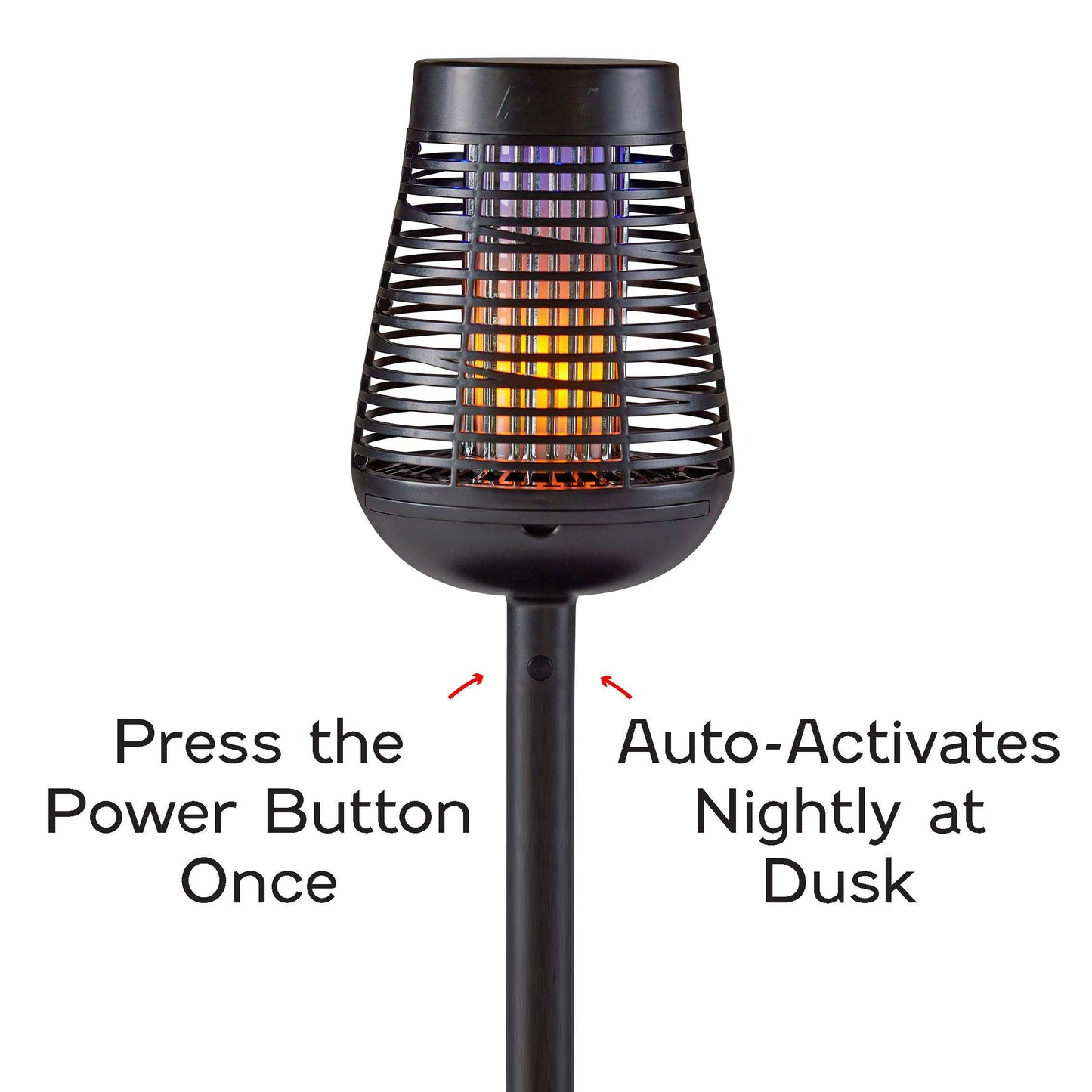 PIC Solar Insect Killer Torch (DFST), Bug Zapper and Flame Accent Light, Kills Bugs on Contact - Twin Pack