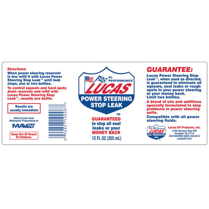 Lucas Oil 10008 Power Steering Stop Leak - 12 Ounce
