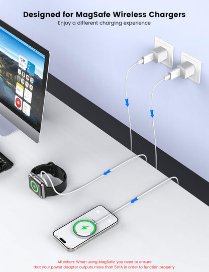 MOSWAG USB to USB C Adapter 2 Pack, USB C Female to A Male Car Charger for iPhone 16 15 14 Pro Max Plus,Apple Watch 10/9/8, iPad Air Mini 6 7,CarPlay