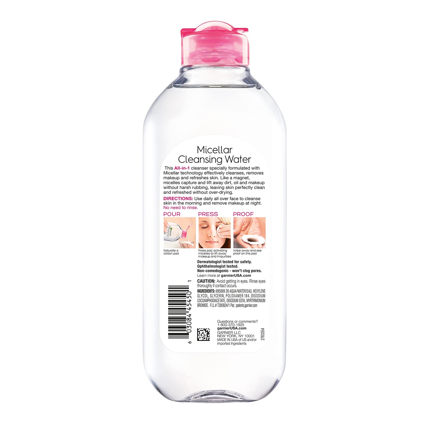 Garnier Micellar Water, Hydrating Facial Cleanser & Makeup Remover, Suitable for Sensitive Skin, Vegan, Cruelty Free, 13.5 Fl Oz (400mL), 1 Count
