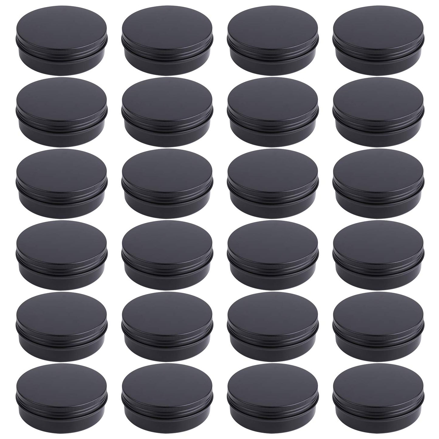 Foraineam 24 Pack 4 oz Screw Lid Round Tins Aluminum Empty Tins Metal Storage Tin Jars Spice Containers Travel Tin Cans