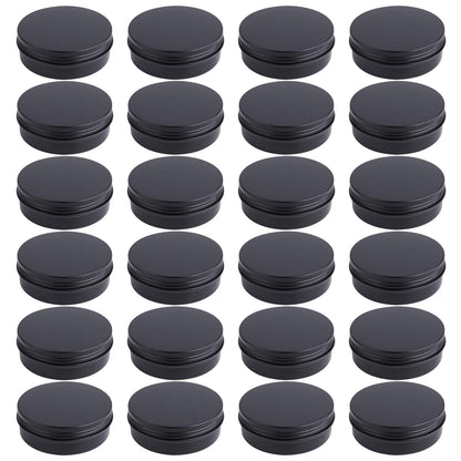 Foraineam 24 Pack 4 oz Screw Lid Round Tins Aluminum Empty Tins Metal Storage Tin Jars Spice Containers Travel Tin Cans