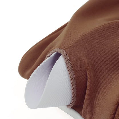 MOSHENGQI Women High Waisted High Cut Bikini Push Up Bandeau Swimsuits (M, Brown)