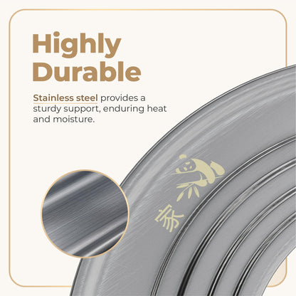 Prime Home Direct Stainless Steel Steamer Ring | Fits 7 to 12-Inch Bamboo Steamer Basket | Steaming Ring for Asian Chinese Wok, Food, Dumpling, Dim Sum, Steam Pot Accessories Metal Cooking Rim Adapter