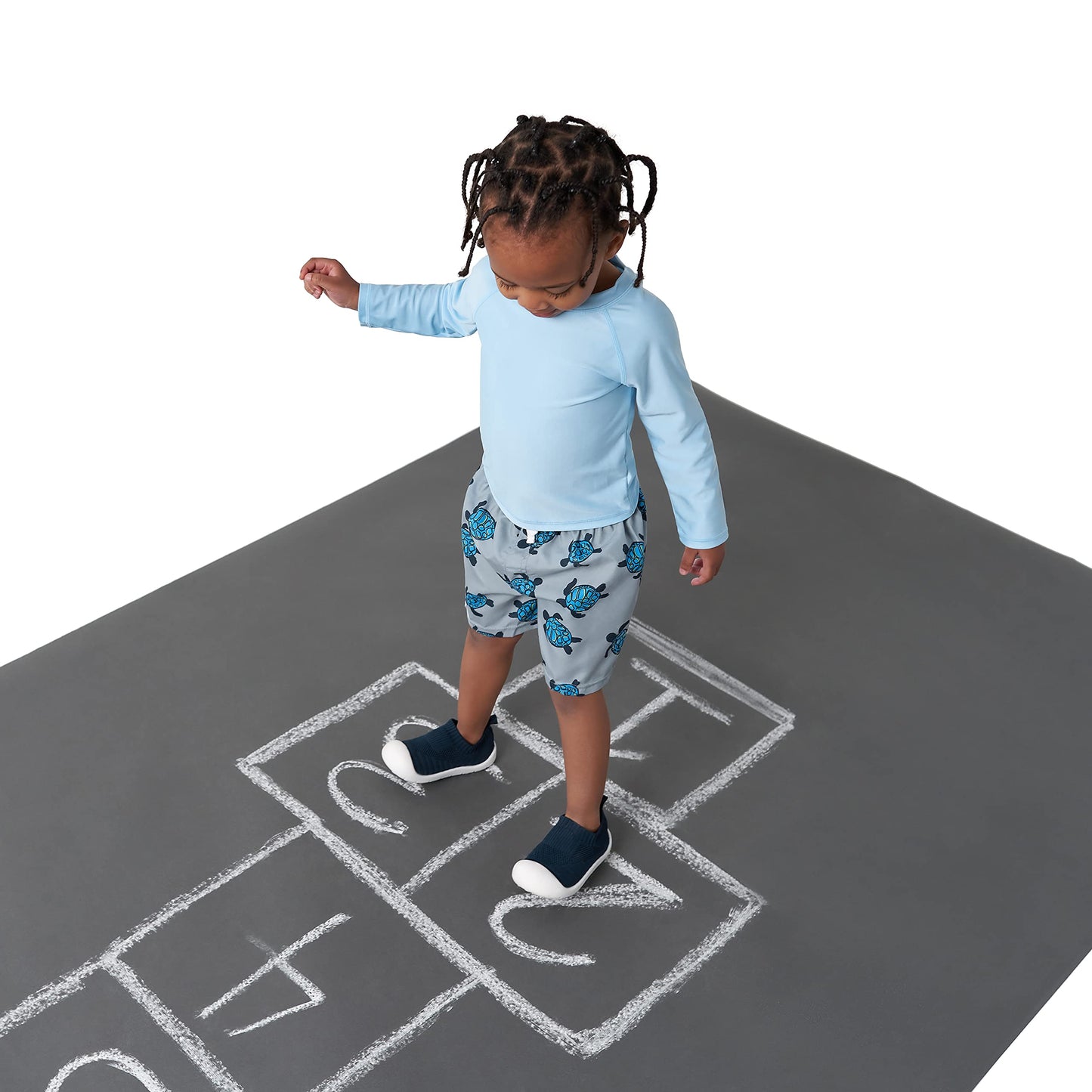 Gerber Unisex Baby Standard Toddler UPF 50+ Long Sleeve Rashguard Swim Shirt, Light Blue, 12 Months