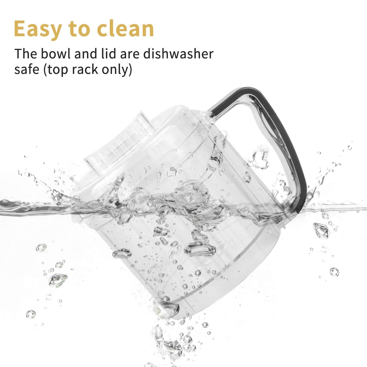 La Reveuse Electric Mini Food Processor with 200 Watts 2-Cup Prep Bowl for Mincing Chopping Grinding Blending Pureeing (Metallic Grey)