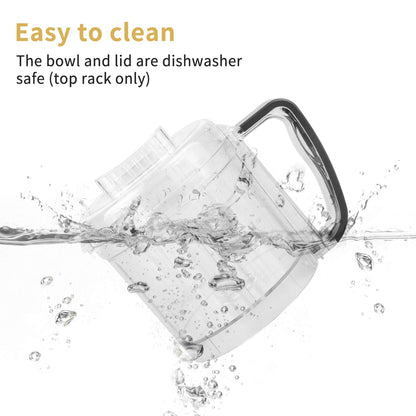 La Reveuse Electric Mini Food Processor with 200 Watts 2-Cup Prep Bowl for Mincing Chopping Grinding Blending Pureeing (Metallic Grey)