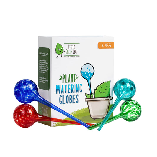 LGL Plant Watering Globes - Automatic Self Watering Globes. Decorative Self Watering Planter Inserts Made From Hand-Blown Durable Glass. Self Watering Spikes to Support Plant Health. 4 Pack x 350ml.