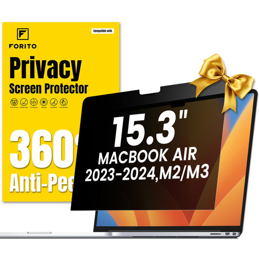 F FORITO 360° Privacy Screen Protector Compatible with MacBook Air 15.3 inch (2023-2025, M2, M3, M4), Anti Peeping and Anti Glare Laptop Privacy Screen Shield