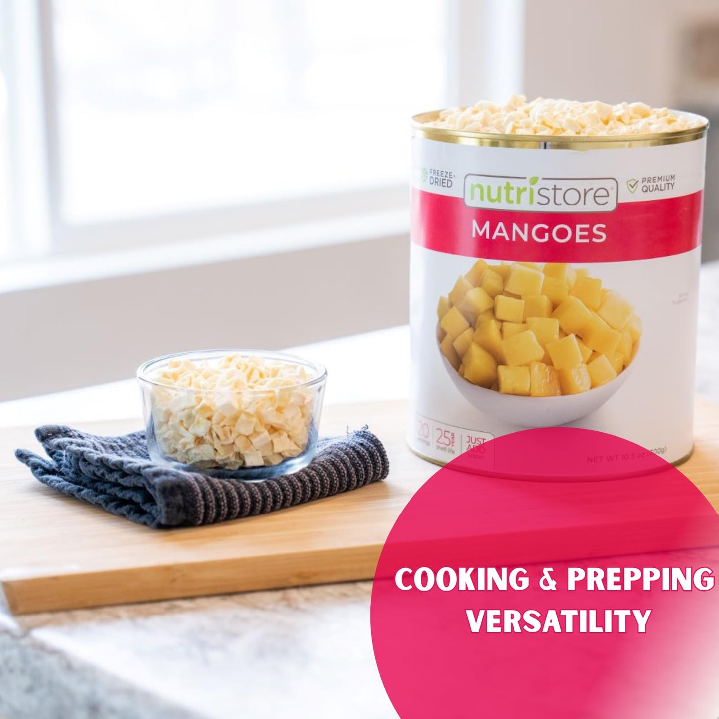 Nutristore Freeze Dried Mangoes | #10 Can Fruit | Perfect Healthy Snack | Emergency Survival Bulk Fruit Food Storage | Amazing Taste & Quality | 25 Year Shelf Life