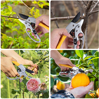 MEPEREZ Ultra Sharp Germany Steel Pruning Shears - Cuts 3X Easier, Weak Hand Arthritis Snips, Rust-Resistant, Effortlessly 1-Inch Cut Capacity Garden Scissors, Ergonomic Handle