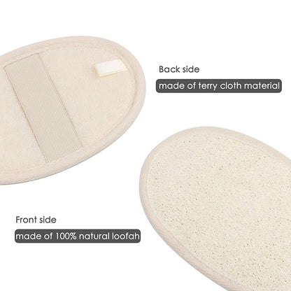 10-Pack Exfoliating Loofah Sponge Pads - Natural Luffa & Terry Cloth, Body Scrubbers for Shower & Bath Mooerca 1