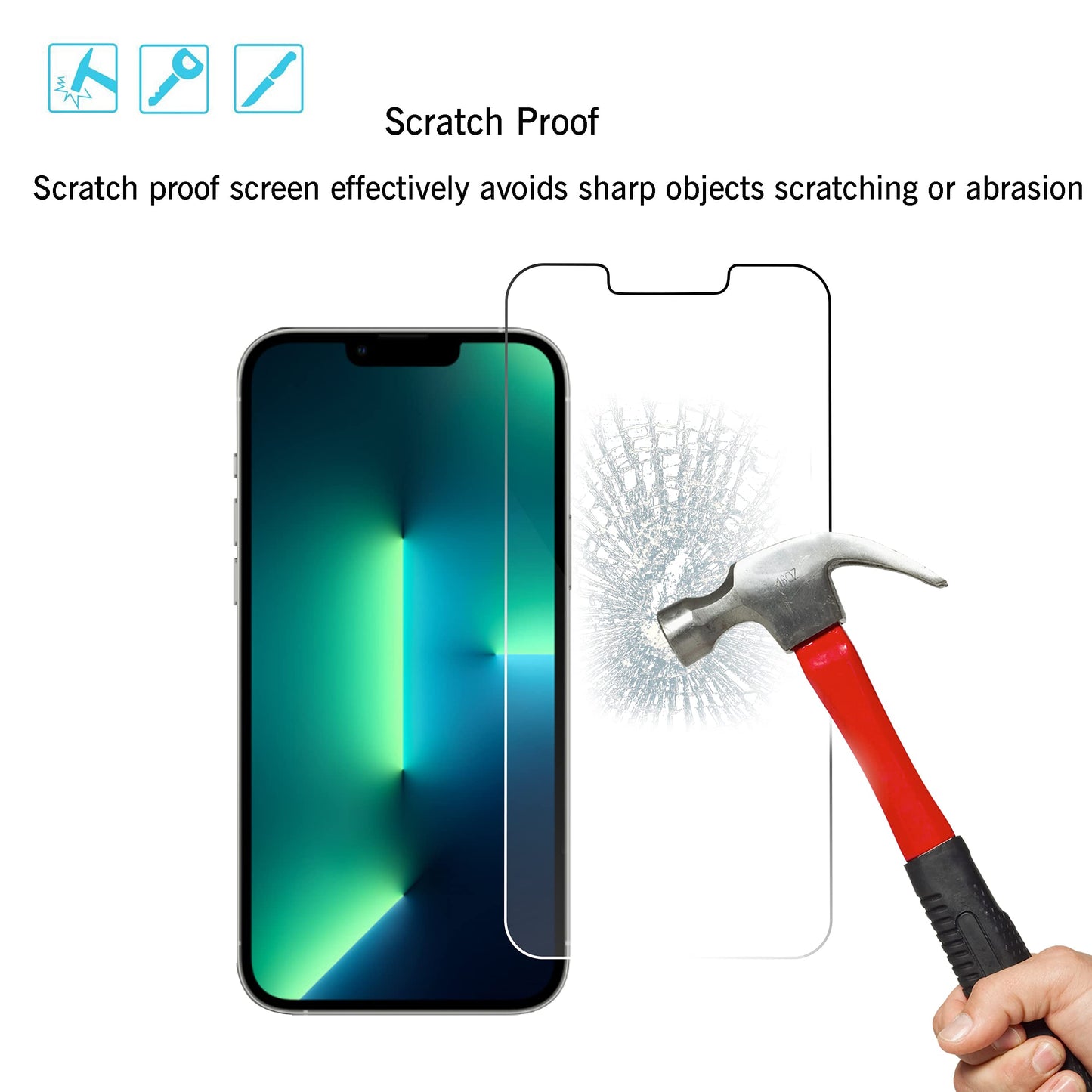 Ailun 2 Pack Screen Protector for iPhone 13 Pro Max [6.7 inch] Display 2021 with 2 Pack Tempered Glass Camera Lens Protector,[9H Hardness]-HD Case Friendly