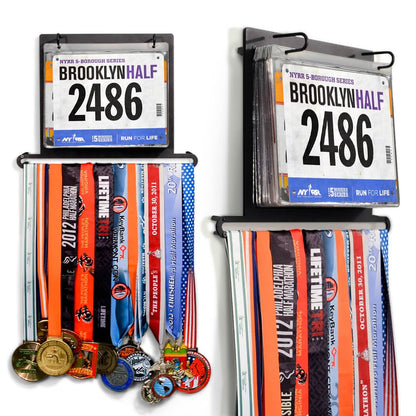 Gone For a Run BibFOLIO Plus Race Bib Holder and Running Medal Hanger Display | Race Medal Holder Display and Running Bib Holder for Runners | Race Bib and Race Medal Display for Runners