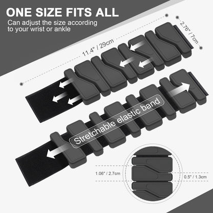 ADLIFE Adjustable Wrist Ankle Weights for Women Men Kids, 2 Lbs Wearable Arm Leg Weights Set of 2(1 Lb Each), Weighted Wristbands Exercise Weights for Walking Running Pilates Yoga Travel Pool Exercise Home Gym Workout-Black