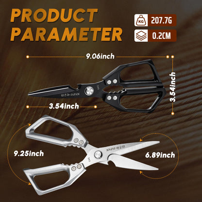 Huusk Kitchen Shears Set, Heavy Duty Poultry Shears, Japanese Kitchen Scissors for Meat, Chicken Bones, and Turkey