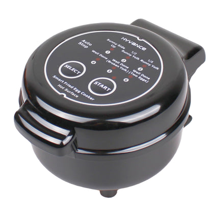 Hyvance Smart Fried Egg Cooker, Automatic Fried Egg Maker for 6 Features like Sunny Side Up, Over Easy, Fully Cooked & More. Auto Power Off, Alarm, Round Shape, Non Stick Coating (Black)