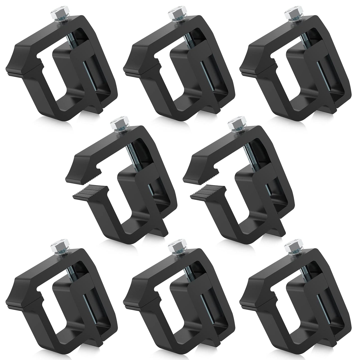 moveland 8 PCS Camper Shell Clamps - Heavy Duty Truck Topper Clamps - No Drilling Required Truck Cap Clamps for Chevy Silverado Sierra/Dodge Dakota Ram 1500 2500 3500, F150 F250, Titan, Tundra