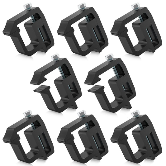moveland 8 PCS Camper Shell Clamps - Heavy Duty Truck Topper Clamps - No Drilling Required Truck Cap Clamps for Chevy Silverado Sierra/Dodge Dakota Ram 1500 2500 3500, F150 F250, Titan, Tundra
