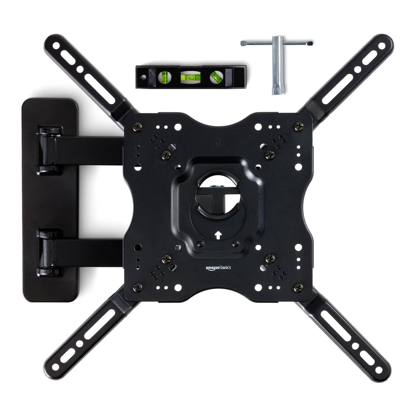 Amazon Basics Full Motion Articulating TV Monitor Wall Mount for 26" to 55" TVs and Flat Panels up to 80 Lbs, Black