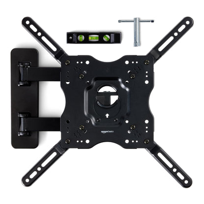Amazon Basics Full Motion Articulating TV Monitor Wall Mount for 26" to 55" TVs and Flat Panels up to 80 Lbs, Black