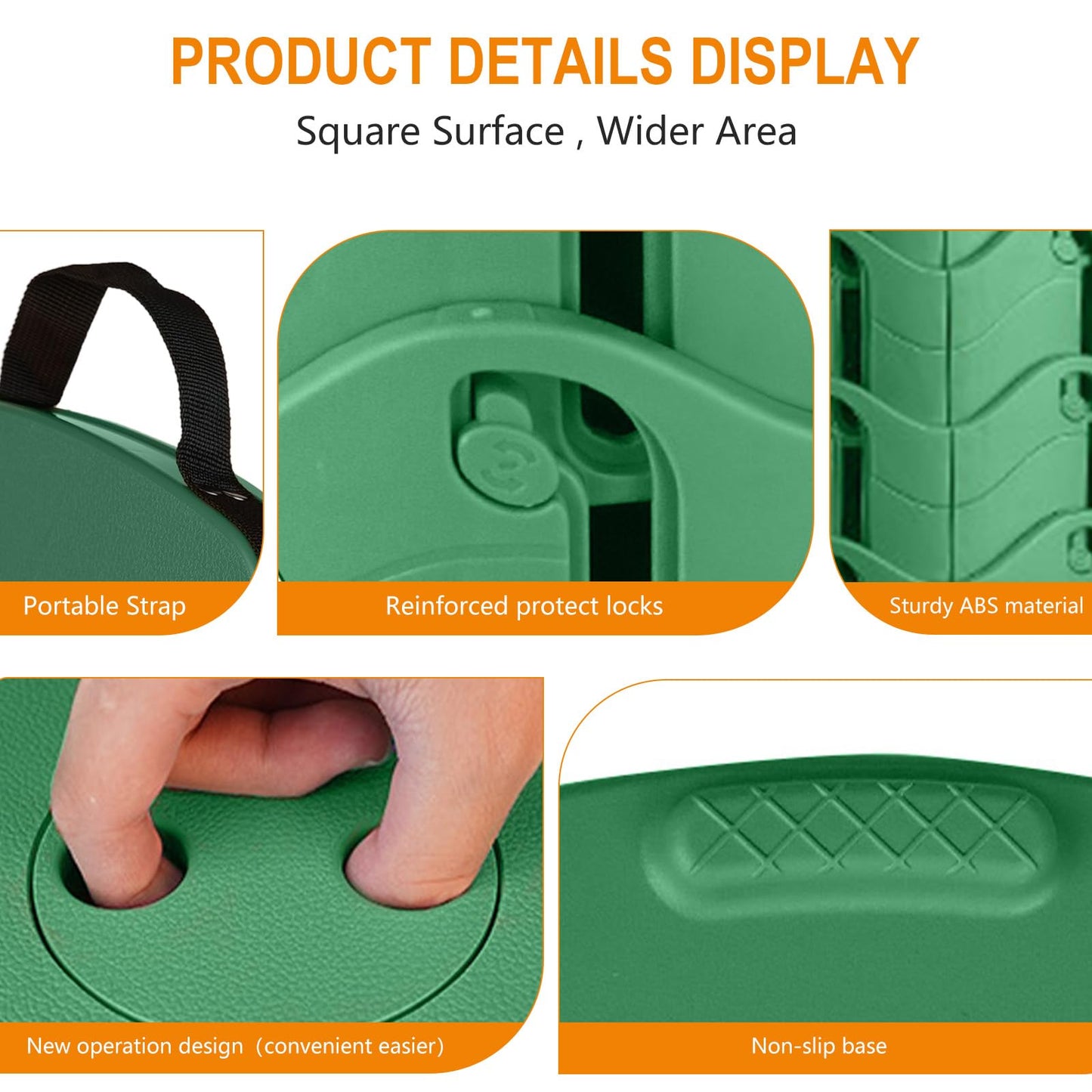 maliven Collapsible Camping Stool Seat, Square Portable Telescopic Stool, Lightweight Sturdy Foldable Stool for Camp Fishing Picnic