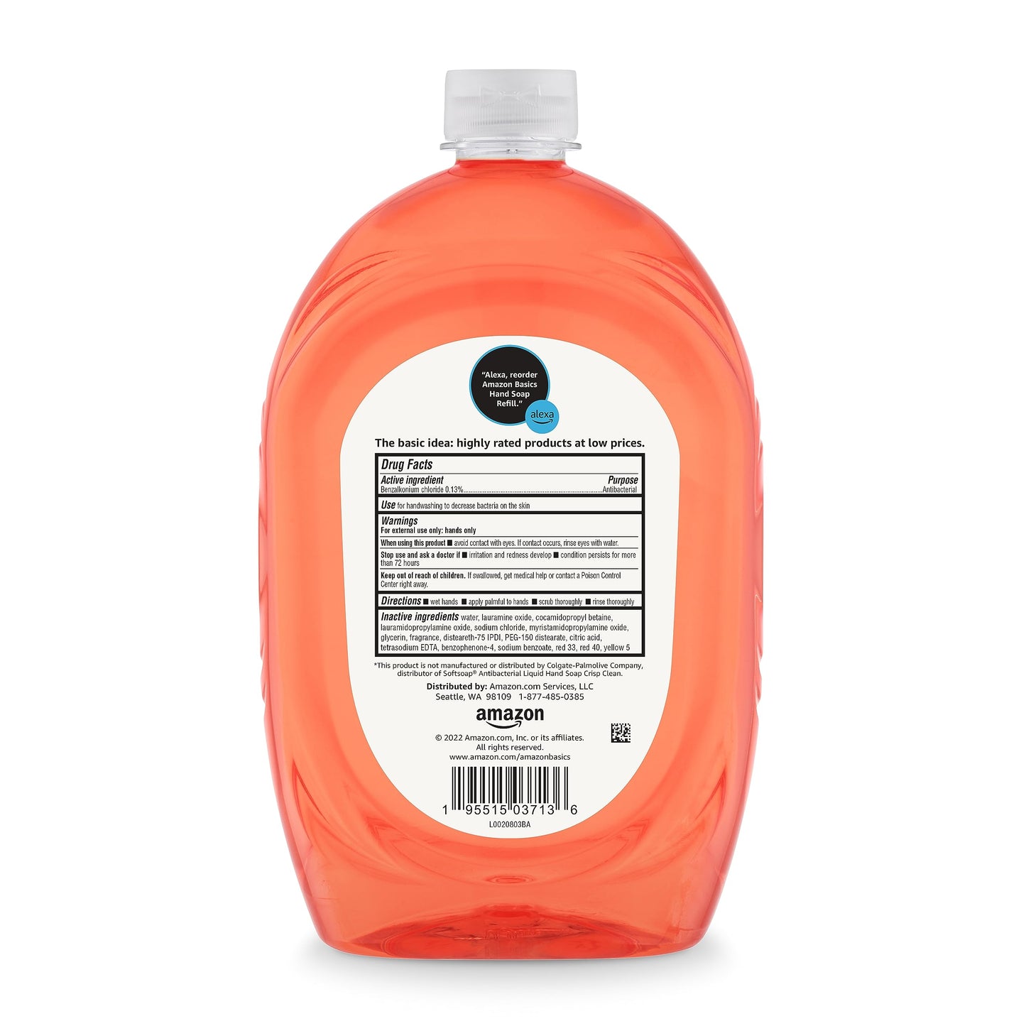 Amazon Basics Liquid Hand Soap Refill, Light Moisturizing, Triclosan-Free, Citrus, 50 Fl Oz (Pack of 2) (Previously Solimo)