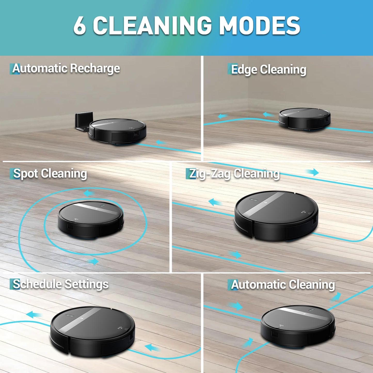 Kilgone Robot Vacuum and Mop Combo for Pet Hair & Large Homes – Smart App/Voice, 2300Pa Sucktion, 120Min Clean, Ultra-Thin 2.87" Design