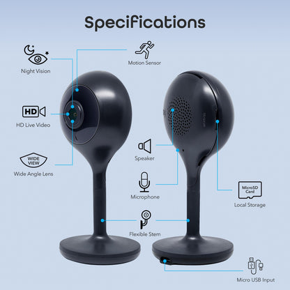 Geeni Look 1080p Indoor Security Camera – 2-Pack Full HD WiFi Indoor Camera with 2-Way Audio, Motion Detection, & Night Vision – Support for Alexa & Google Assistant