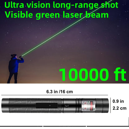 MEUSNO Green Laser Pointer, Green Laser Pointer High Power Rechargeable Strong Long Range Laser Beam Flashlight Laser Light Pointer Pen, Rechargeable Laser Pointer for Presentations Outdoor