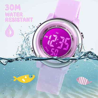 Kids Digital Sport Waterproof Watch for Girls Boys, Kid Sports Outdoor LED Electrical Watches with Luminous Alarm Stopwatch Child Wristwatch 3-12 Years