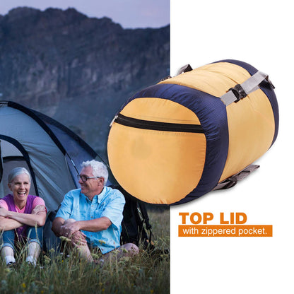 REDCAMP Nylon Compression Stuff Sack, Lightweight Sleeping Bag Compression Sack Great for Backpacking, Hiking and Camping, Orange L